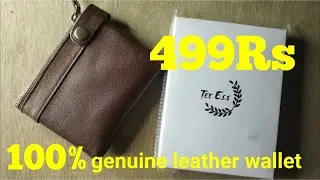 Tee Ess 100% genuine leather  Brown wallet under 500 rupees