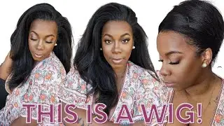 😱 WRAP on Natural Hair FRESH PRESS on THICK HAIR Wig Install ✍ Step By Step Yolissa Hair