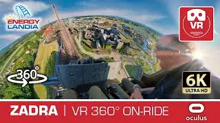 360&deg; ZADRA #EnergyLandia insane VR Roller Coaster onride POV 1st row RMC #vr360 #rollercoaster