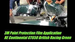 3M Paint Protection Film application on RE Continental GT 650 British Racing Green|| Matt Finish PPF