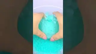 Aqua ASMR Cut & Squeeze! 💧 Teal Orbeez Stress Ball Release 😌