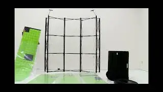 ￼ Custom printed 8 foot curved, arise floor display  