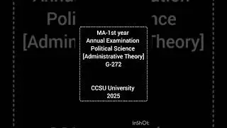 M.A. 1st year Political Science G-272, Administrative theory , CCSU