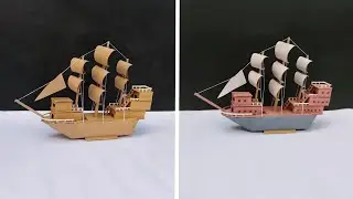DIY Miniature Cardboard Ship Making | How To Make Cardboard Ship For School Project