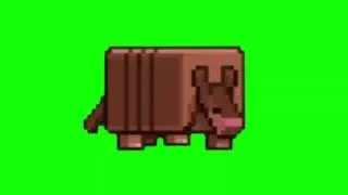 Armadillo Pixel Art Running Green Screen | Minecraft