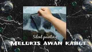 melukis awan dan kabut.. 99seni Daily art challenge  #acrylicpainting #interiordesign