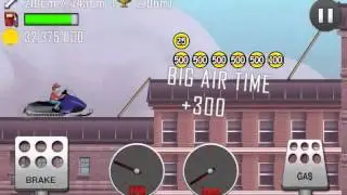 Hill Climb Racing, Snow Mobile, Rooftops, 2786m