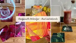 Bunte Untersetzer selber machen | Sch&ouml;ne Glasuntersetzer f&uuml;r den gedeckten Tisch (Ohne Resin)