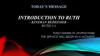 Ruth - Introduction