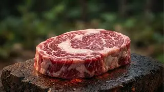 Cooking a Perfect Ribeye Steak on a Hot Stone Deep in the Forest (ASMR)