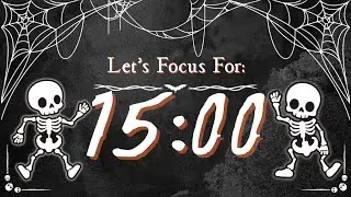 15 Minute Halloween-Themed Classroom Break Timer | Spooky Skeleton Countdown💀