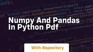 numpy and pandas in python pdf