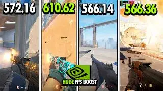 NVIDIA Driver FPS Test in CS2 – 566.36 vs 566.14 vs 610.62 vs 572.16