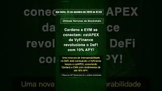 🧐👉 Cardano e EVM se conectam: cstAPEX da VyFinance revoluciona o DeFi com 10% APY! #QixNewsAI