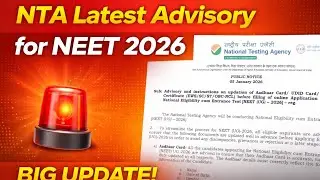 NTA Latest advisory 🚨for NEET 2k26 Aspirants | Neet 2026 latest Updates.#neet #nta