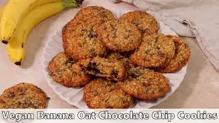 Vegan Banana Oat Chocolate Chip Cookies Recipe