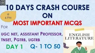 Most Important MCQs to crack your exam - Day 1 #english  #ugcnet #pgtrbenglish #ugtrbenglish #tnset