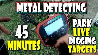 METAL DETECTING! My Reality - 45 Minutes of Park Live Digging Targets