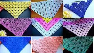 Mod&egrave;le ch&acirc;les triangles magnifiques pour femmes /ch&acirc;le au crochet facile/crochet shawl 