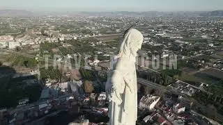 Spain 🇪🇸 Murcia, Christ of Monteagudo [4K] Drone Stock Footage 11