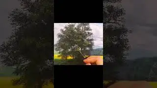 How to paint a realistic tree#acrylic #howto #arttutorial #landscape #trees #shortvideo