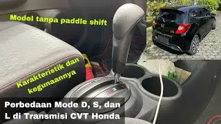 Cara Pakai Transmisi CVT Honda Versi Non-Paddle Shift | 3 Mode: D, S, dan L | Brio, Mobilio, BR-V