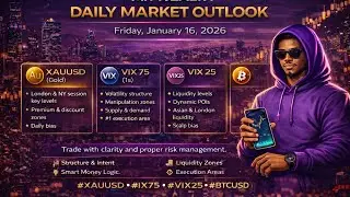 Daily Market Outlook | XAUUSD &bull; VIX 75 &bull; VIX 25 &bull; BTCUSD | Mr Wealth | Jan 16, 2026