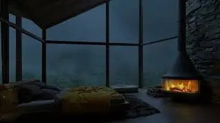Goodbye Insomnia with Heavy Rain & Thunder Growls on a Stale Tin Roof in Foggy Murky Forest