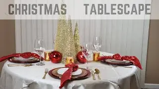 Easy Glam Christmas Tablescape || Christmas Dinner Table Setting Ideas