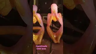 Handmade with Love Pink Cream & Gold Thinkers #pink #gold #cream #thinker #art #epoxy #resin
