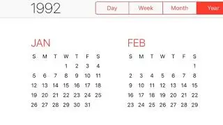1992 Calendar