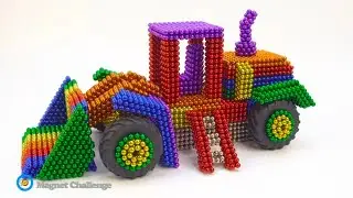 A Magnet Challenge - DIY - How To Make Tractor Bulldozer From Magnetic Balls | ASMR Videos 4K