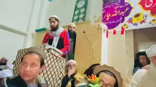 چار باغ سوات میں قائد اشاعت کو استقبالیہ نظم پیش کررہے ہے