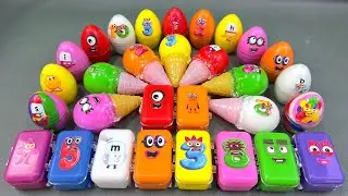 Picking Numberblocks, Alphablocks from Soft Rainbow Slime ASMR