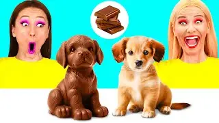 Real Food vs Chocolate Food Challenge | Awesome Kitchen Tricks by PaRaRa Challenge
