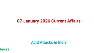 Daily current affair 07 january with mcq and answers