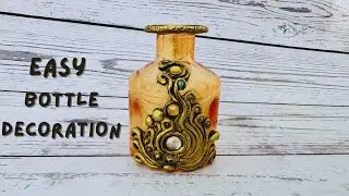 DIY Antique Decorated Glass Bottle | Easy Bottle Art for Home D&eacute;cor | Best Waste Craft Idea