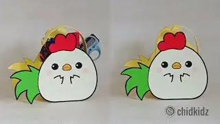 Kawaii Cute Rooster Multipurpose Bag Cardboard DIY [ 5 Minute Craft ]