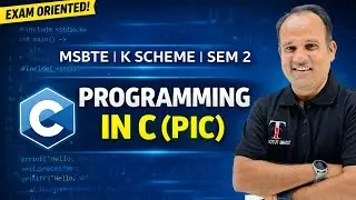 Introduction to Programming in C Diploma 2nd Sem | PIC | MSBTE | Toshib Tutorials