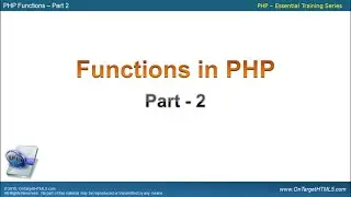 31010 - Functions in PHP - Part 2