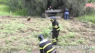 Trattore  si ribalta tragedia sfiorata a Terzorio  imperia
