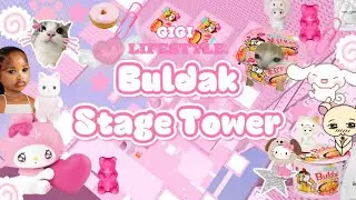 Gigi | playing buldak tower obby | pink ramen💗