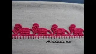 Bico em croche com elefantes - 75