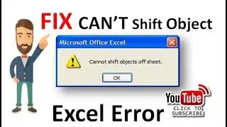 Insert Row & column error||cannot shift object error in excel