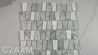 Marble Online - Carrara White Marble 2 inch Trapezoid Mosaic Tile Multi Finish
