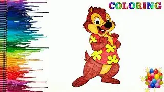 Disney Cartoon Coloring Pages  How to Draw and Color Chip and Dale  Video for Kids
