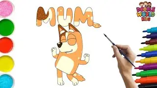 How to Draw Bingo Mum  | Easy Cartoon Drawing for Kids 🖍️ | Fun Coloring & Nursery Rhymes