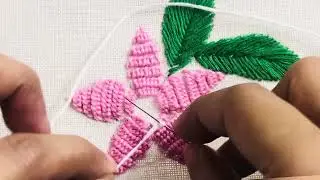 Pretty Pink Spiral Petal Flower | Easy Embroidery for Beginners 💕