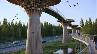 Finland's city planners designed wildlife crossings with mushroom - shaped towers