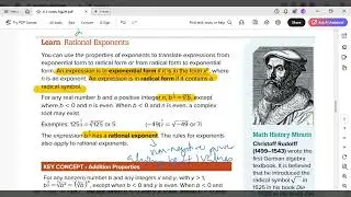 Обратные и радикальные функции. Раздел 6.3. Примечания.